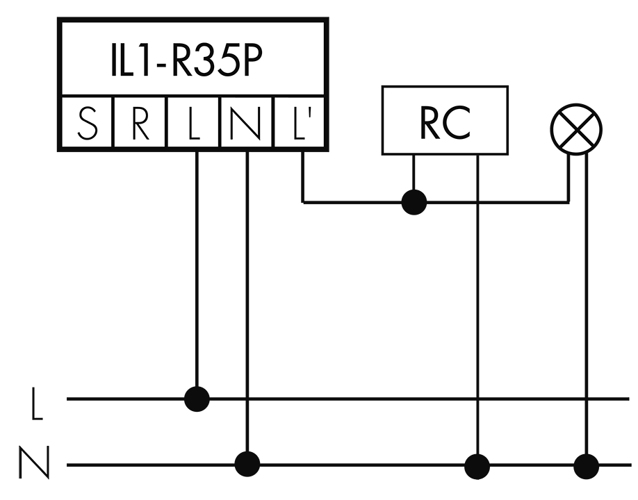 IL P (PA und PH): Normalbetrieb mit externer Leuchte und RC-Glied